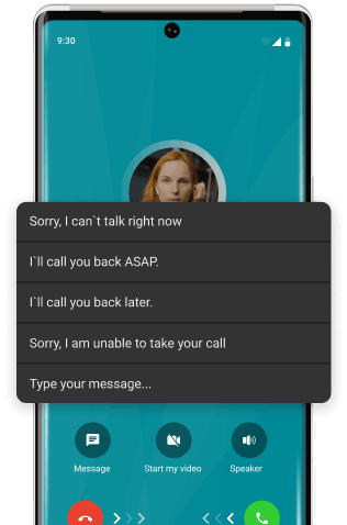 Quick Replies to Incoming Calls