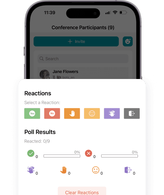 Reactionsin the TrueConf app for iOS