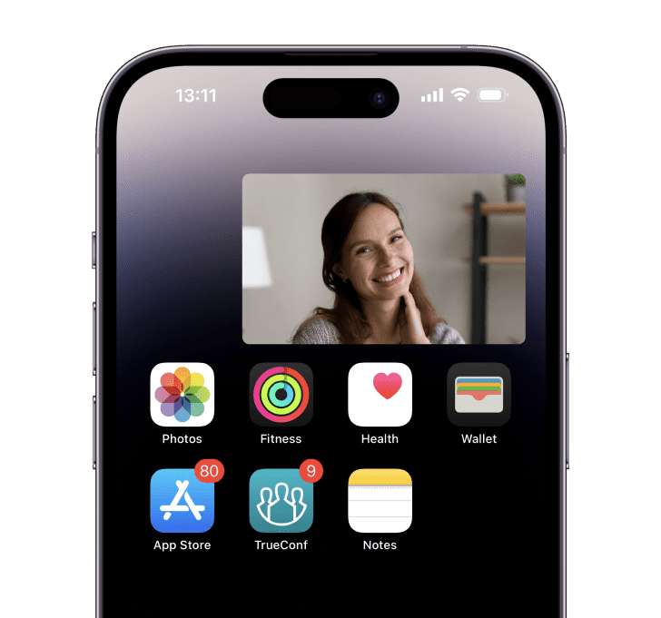 Compact Widget in the TrueConf app for iOS