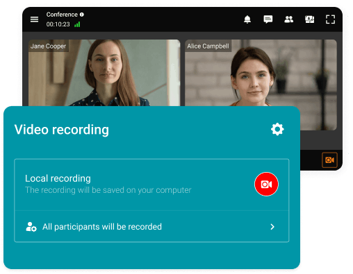 On-premise collaboration feature allows saving conference recording to local devices