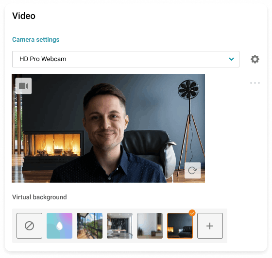 On-premise collaboration feature that allows replacing or blurring background in video calls and meetings