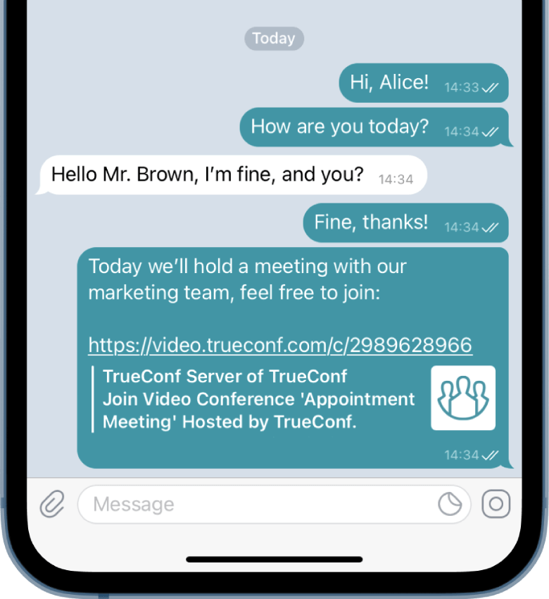 Check your messenger or chat