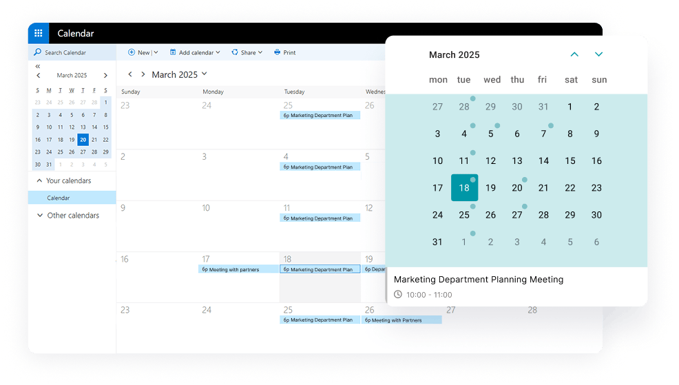TrueConf Calendar Connector that enables scheduling video meetings in TrueConf via the Microsoft Exchange calendar. TrueConf Calendar Connector that enables scheduling video meetings in TrueConf via the Microsoft Exchange calendar.